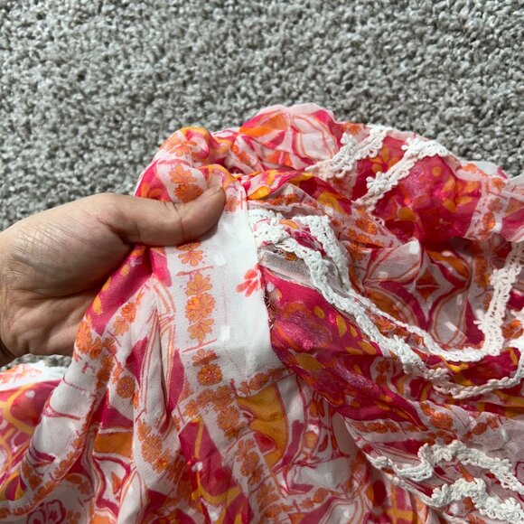 Hemant & Nandita Womens Medium Puff Sleeve Work Cropped Top - Picture 11 of 11